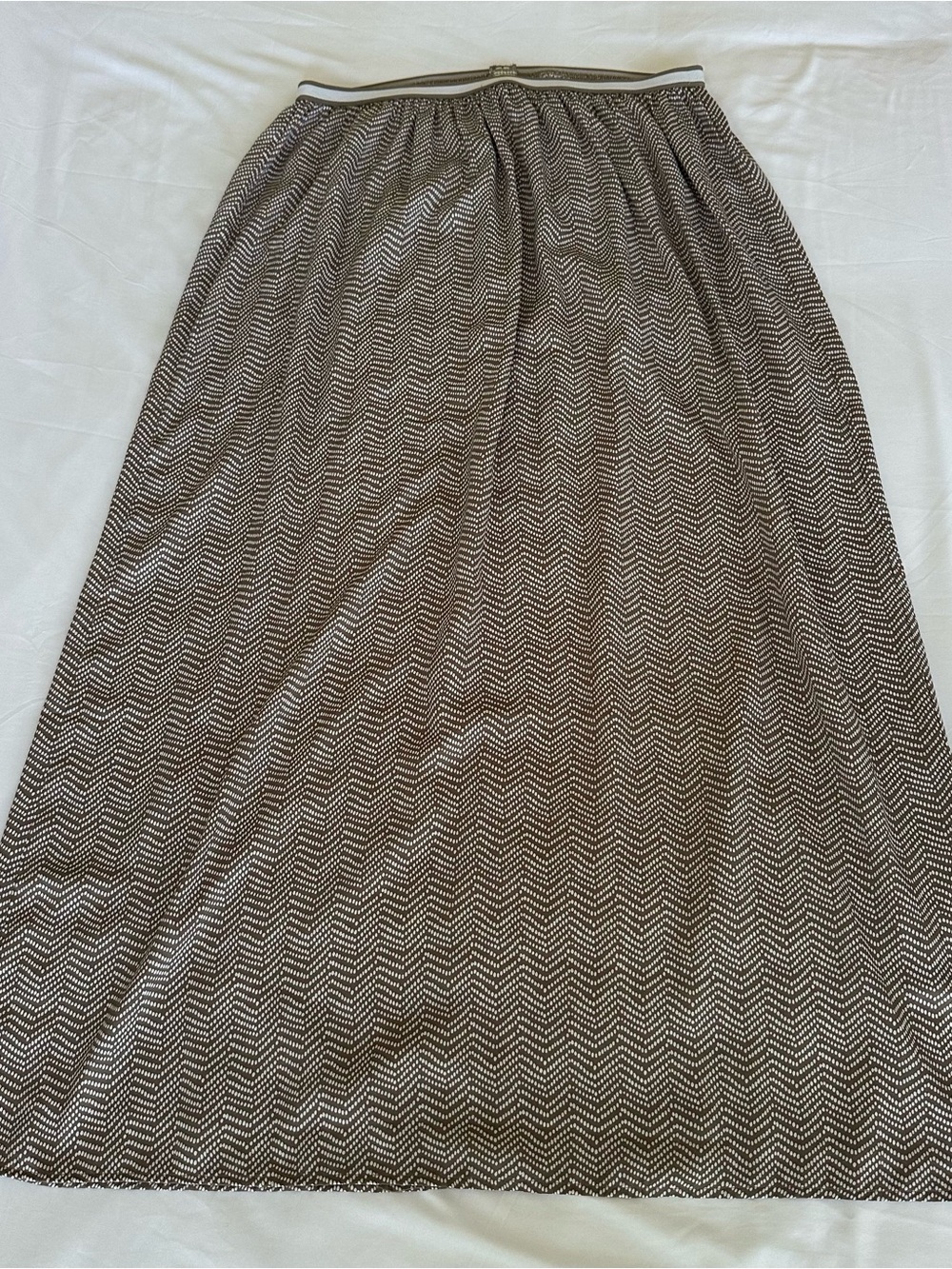 Old Navy Maxi Skirt Women's Small Polka Dot Brown White Elastic Waist